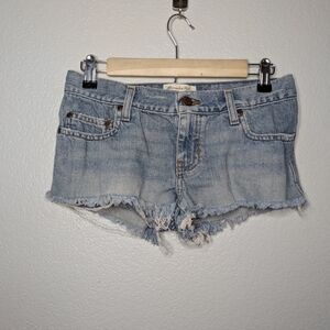 Abercrombie & Fitch Womens Vintage Y2K Blue Denim Micro Mini Jean Shorts 00 XS